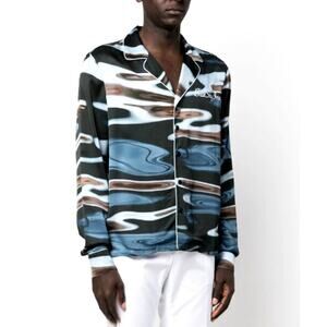 Blue Sky Inn Men's Night Sea Blue Long Sleeve Shirt Size S